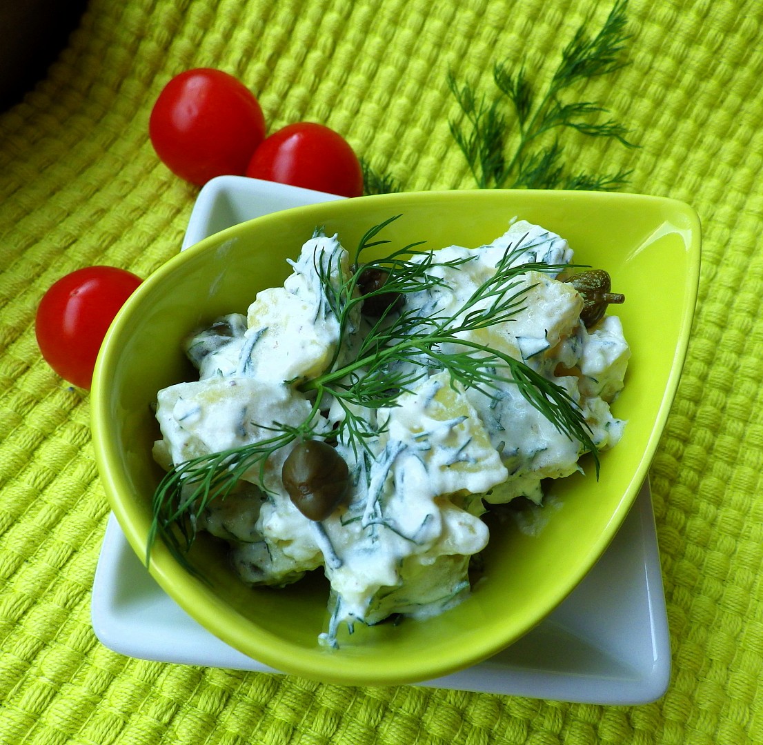 Lehký bramborový salát s koprem a kapary
