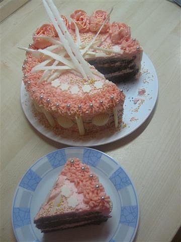 Růžový dort recept 