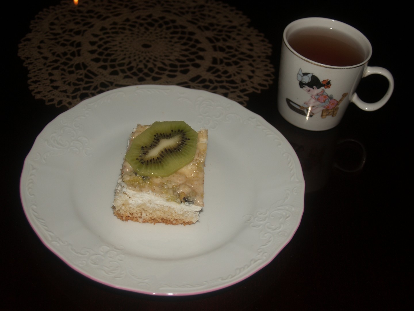 Tvarohový koláč s kiwi