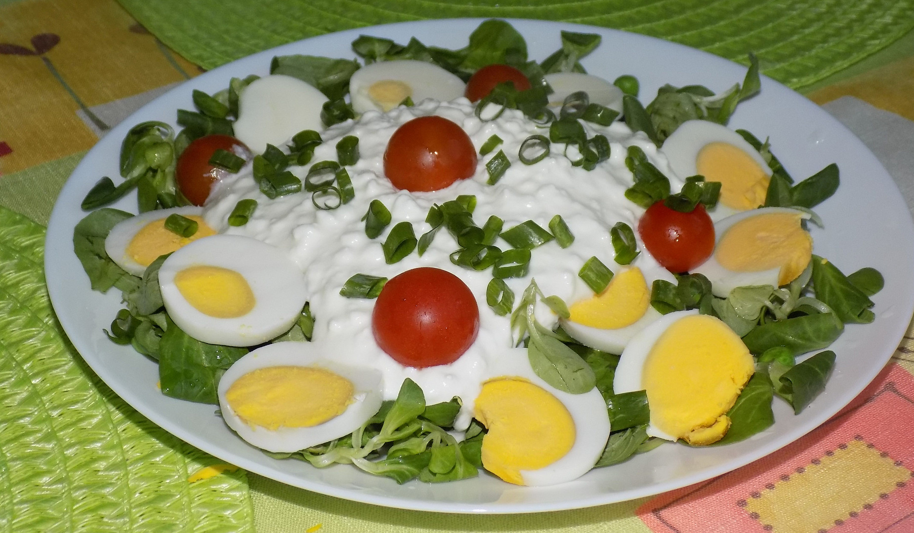 Vajíčkový salát s cottage a polníčkem