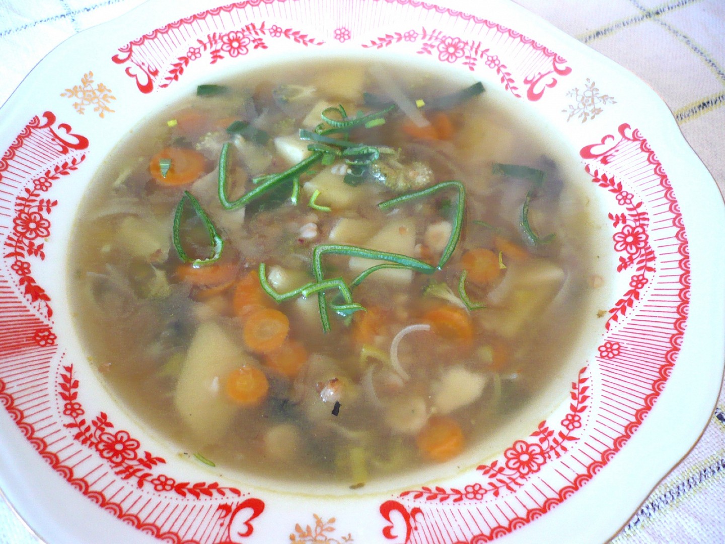Zeleninová polévka s pohankou recept 